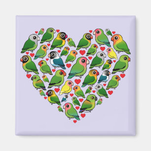 Hjärta av Lovebirds Magnet