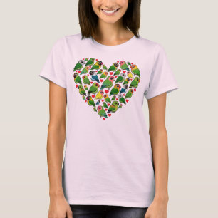 Hjärta av Lovebirds Tee