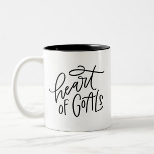 Hjärta av mål Handlettered Två-Tonad Mugg
