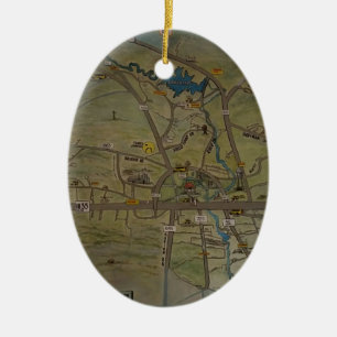 Hjärta av nya Braunfels, Texas Julgransprydnad Keramik