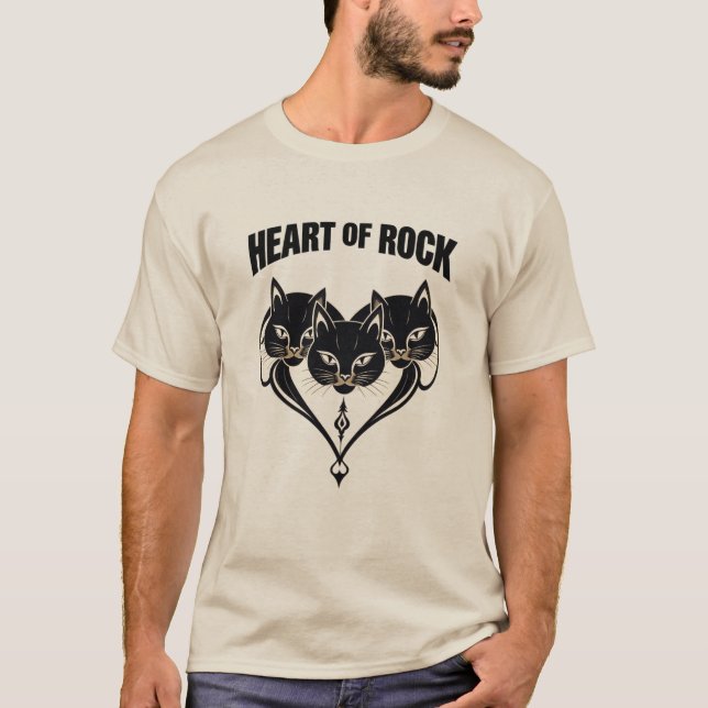 Hjärta av Rock – Trippel Kattkraft T Shirt (Framsida)