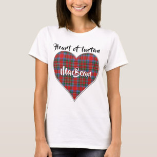 Hjärta av tartan klanen MacBean MacBain Plaid T Shirt