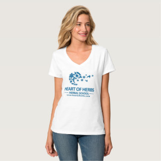 Hjärta av växt- örter skolar logotypV-Nacken Tee Shirt