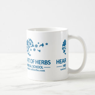 Hjärta av växt- örter skolar muggen kaffemugg