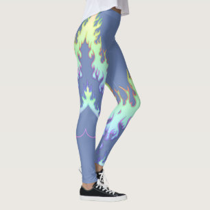 Hjärta avfyrar: Damasker: Vintergrönaregnbåge Leggings