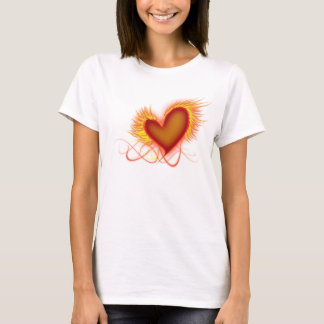 Hjärta avfyrar på t-shirt