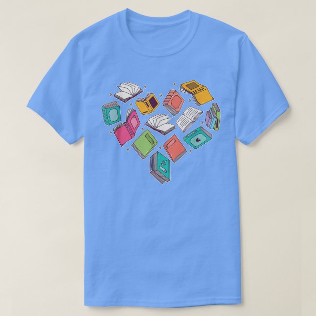 Hjärta Bok för Bok Älskare T Shirt (Design framsida)