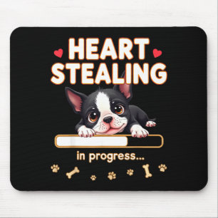 Hjärta Boston Terrier Hund Roligt Present Bostie V Musmatta