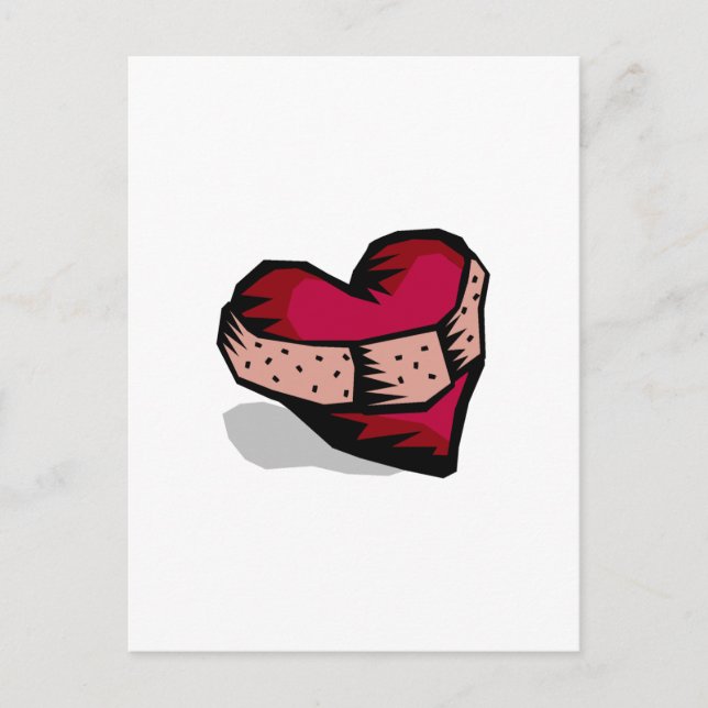 Hjärta (bruten) vykort (Framsida)