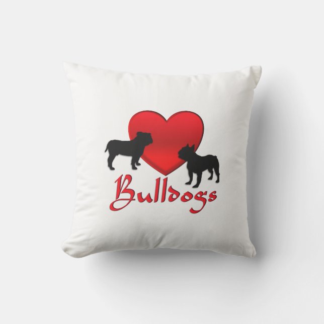 Hjärta Bulldogs Kudde (Framsida)