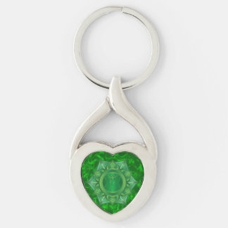 Hjärta Chakra vred hjärtametall Keychain Twisted Heart Silverfärgad Nyckelring