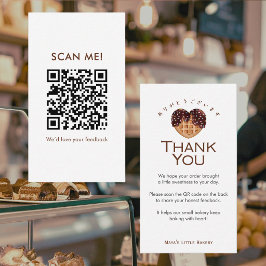 Hjärta Choklad Waffle Lämna en recension QR-kod Visitkort