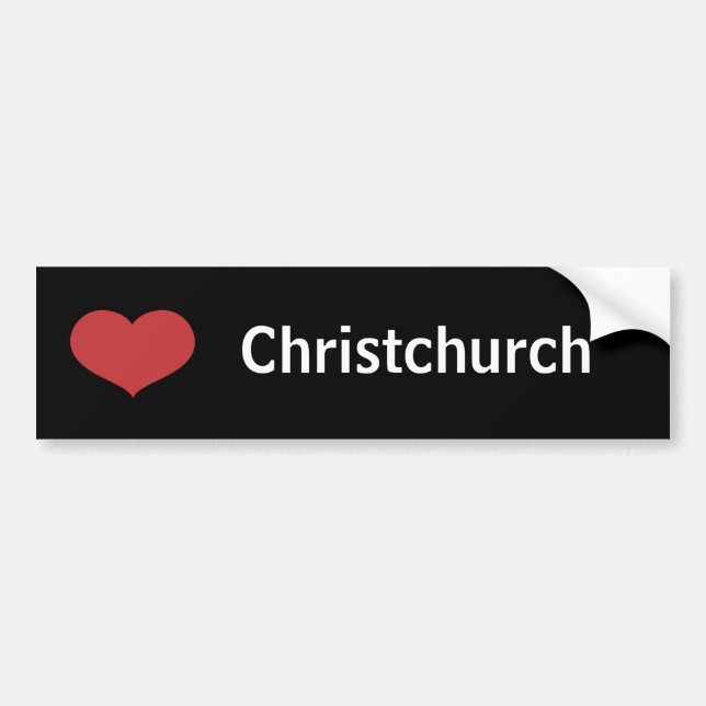 Hjärta Christchurch Bildekal (Framsidan)