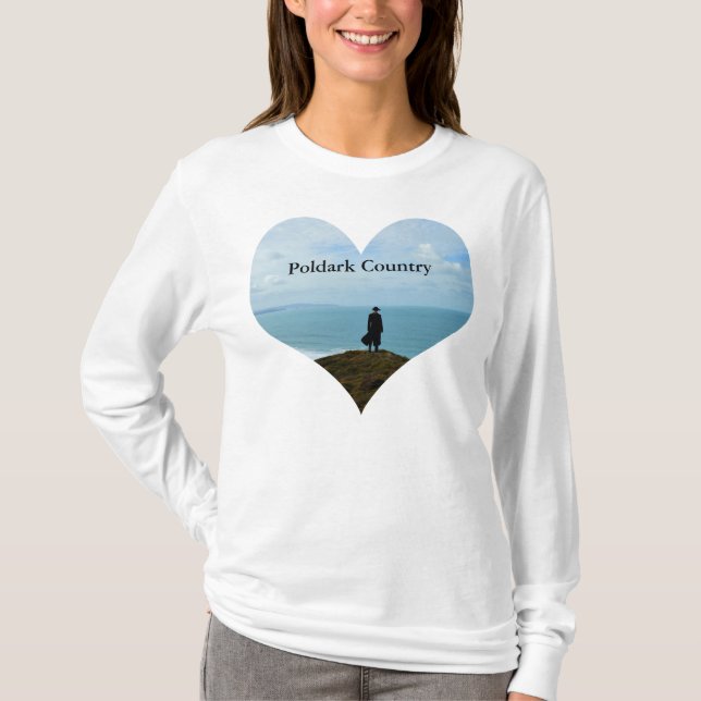 Hjärta Cornwall England för Poldark landfoto T-shirt (Framsida)