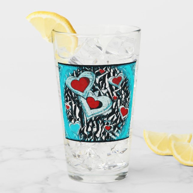 Hjärta daterar öde för kärlekdrinkhjärtor öde glaskopp (Framsida Ice)