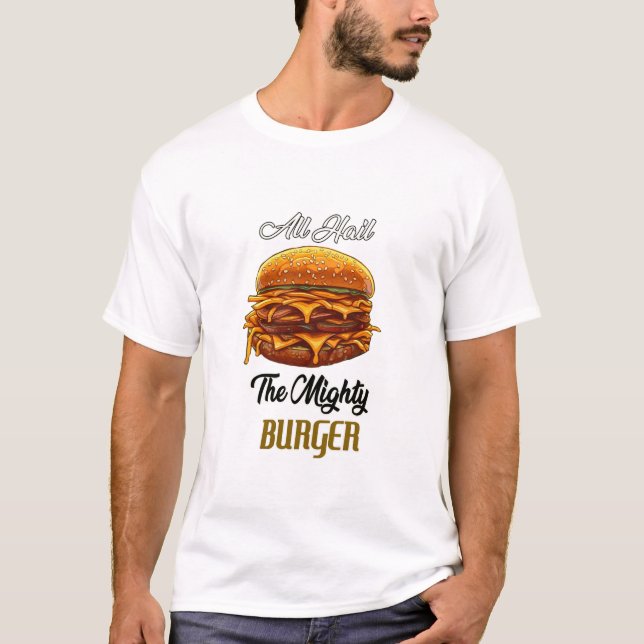 Hjärta den mäktige Burger T Shirt (Framsida)