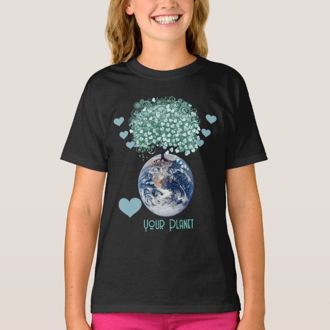 Hjärta din planet! Ultra Cute T-shirt (Framsida)
