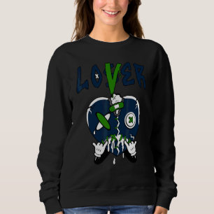 Hjärta droppande Streetwear Modig Blå 13s Matchand T Shirt