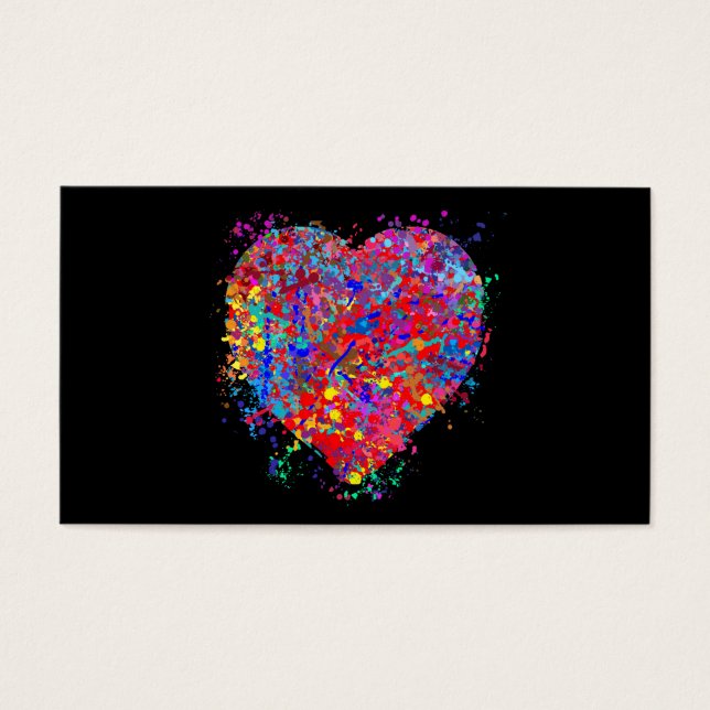 Hjärta, droppkonst visitkort (Framsidan)