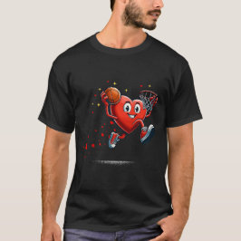 Hjärta Dunking Alla Hjärtans Dag Basketbarn  T Shirt