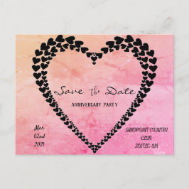 Hjärta efter Rosa Vatercolor Postcard Vykort