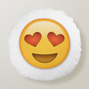 Hjärta Emoji Rund Kudde