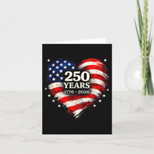 Hjärta Flagga 250 år av frihet Design USA 1776 til Kort