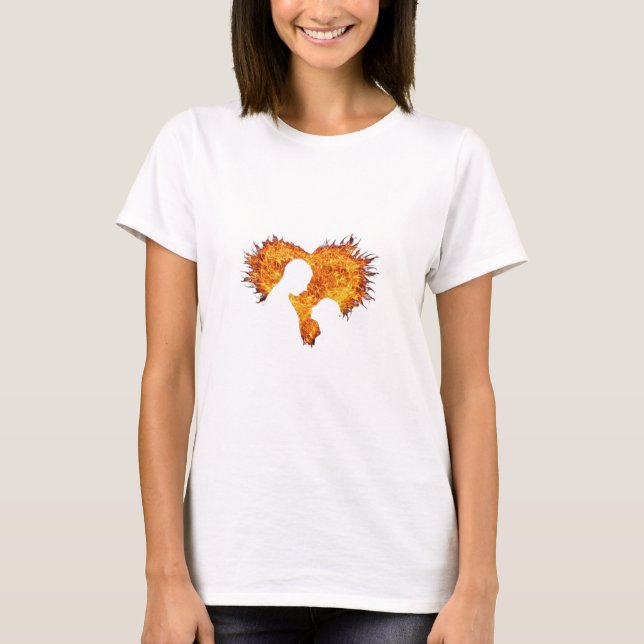 Hjärta & Flamma Älskare t-shirt Design (Framsida)