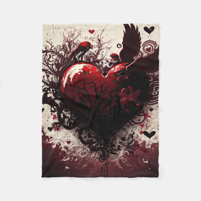 Hjärta Fleecefilt (Framsidan)