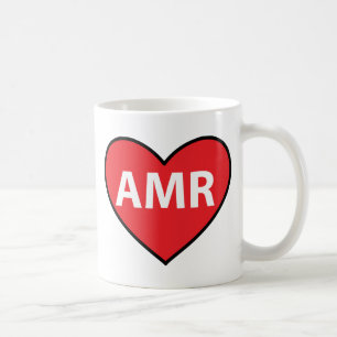 Hjärta för AMR för kärlek för textmeddelande Kaffemugg