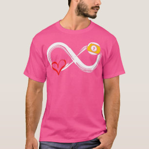 Hjärta för Billiard Snooker 8 Boll Bassäng Fläkt B T Shirt