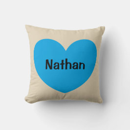 Hjärta för blått för nyfödd bebispojkepersonlig kudde