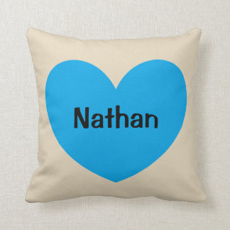 Hjärta för blått för nyfödd bebispojkepersonlig kudde