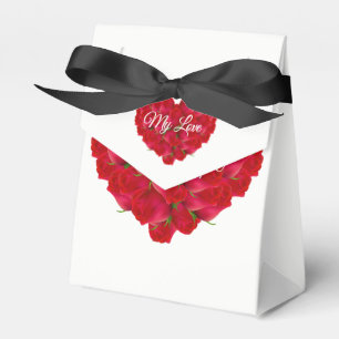 Hjärta för Gift/Favoritbox-Röd ros Presentaskar