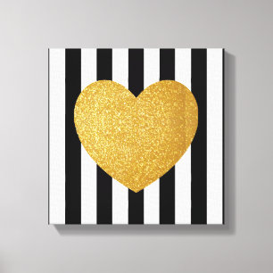 HJÄRTA FÖR GLITTER FÖR TUMBLR-VÄGGKONST GULD- CANVASTRYCK