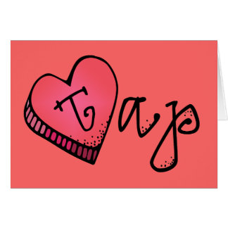 Hjärta för godis för kärlekklapp | hälsningskort
