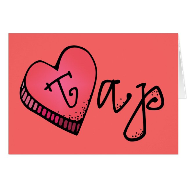 Hjärta för godis för kärlekklapp | hälsningskort (Framsidan Horizontal)