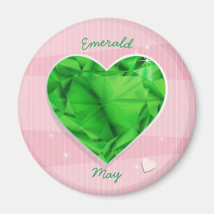 Hjärta för grönt för Birthstones majsmaragd Magnet