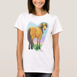 Hjärta för hjortläderDunhäst Tee Shirt