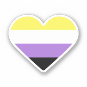 Hjärta för icke-binärt Pride Flagga Klistermärken