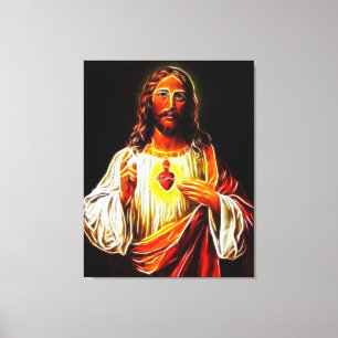Hjärta för Jesus Kristushelig Canvastryck