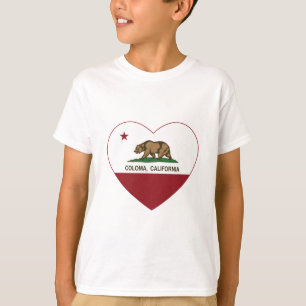 hjärta för Kalifornien flaggacoloma T-shirt