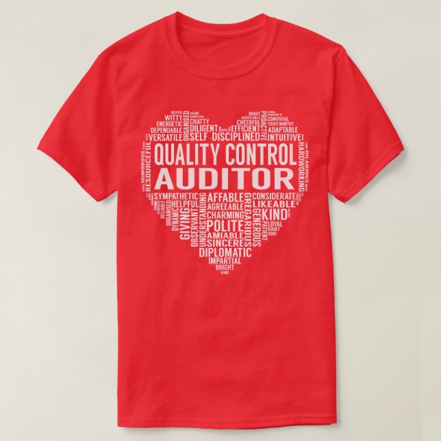 Hjärta för kvalitetskontroll t shirt (Design framsida)