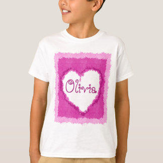 Hjärta för personligOlivia vattenfärg T-shirt