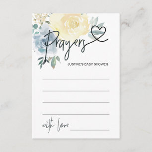 Hjärta för Pojke Baby Shower Game Prayer Card Hear Tilläggskort