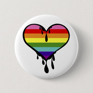 Hjärta för regnbåge - Pride Knapp