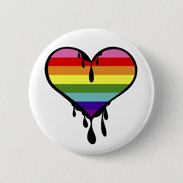 Hjärta för regnbåge - Pride Knapp (Framsida)