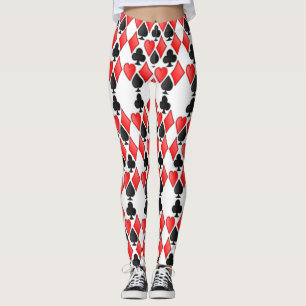 Hjärta för underlanddiamantspade och klubbtryck leggings