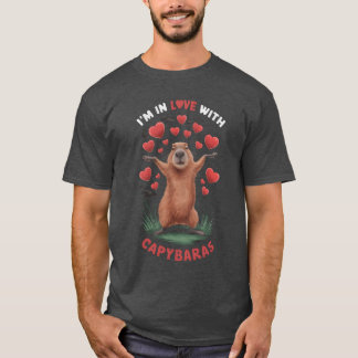 Hjärta Förälskad i Kapybara rolig T Shirt