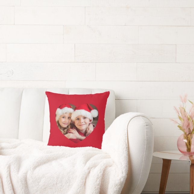 Hjärta Form Foto Röd Kudde (Soffa)